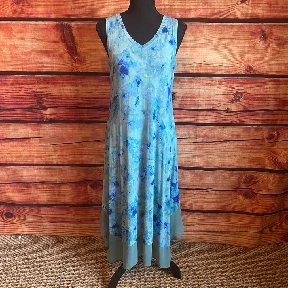 LOGO Sleeveless Tie Dye Maxi Dress